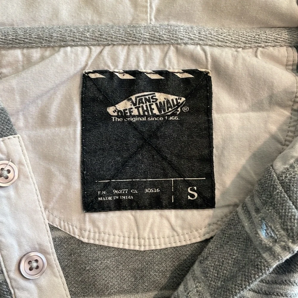 Vintage Vans Hooded Pullover Shirt Henley Hoodie - Picture 3 of 4